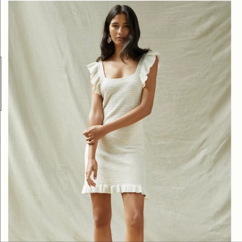 House of Harlow 1960 Cream Ruffle Dress